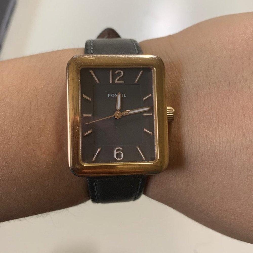 Fossil Women's Leather Gold and Gray Watch